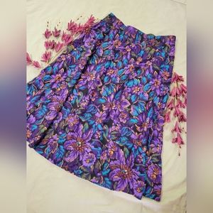Vintage purple floral midi skirt Norton McNaughton
